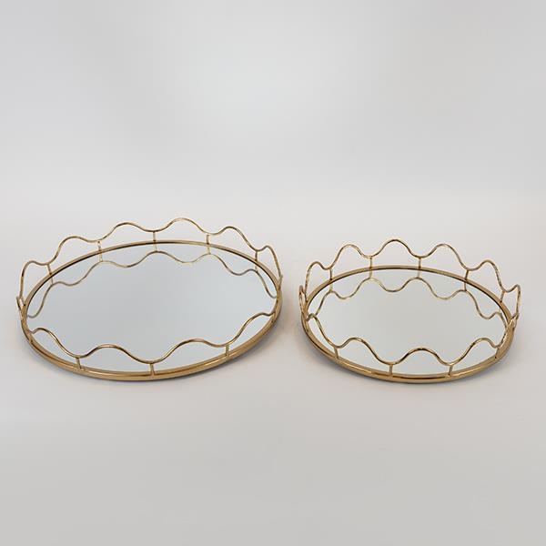 LOT 2x Plateau décoratif d. 39/30,5 cm