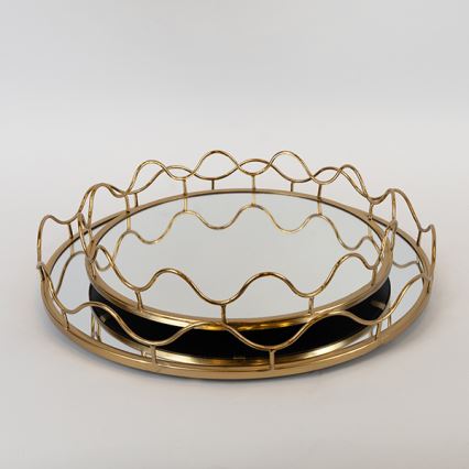 LOT 2x Plateau décoratif d. 39/30,5 cm