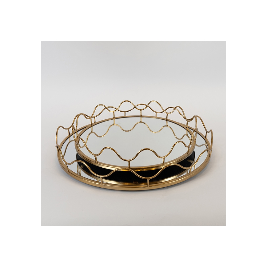 LOT 2x Plateau décoratif d. 39/30,5 cm