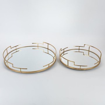 LOT 2x Plateau décoratif d. 39/30,5 cm