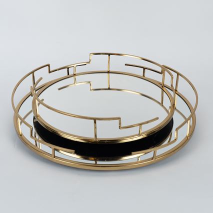 LOT 2x Plateau décoratif d. 39/30,5 cm