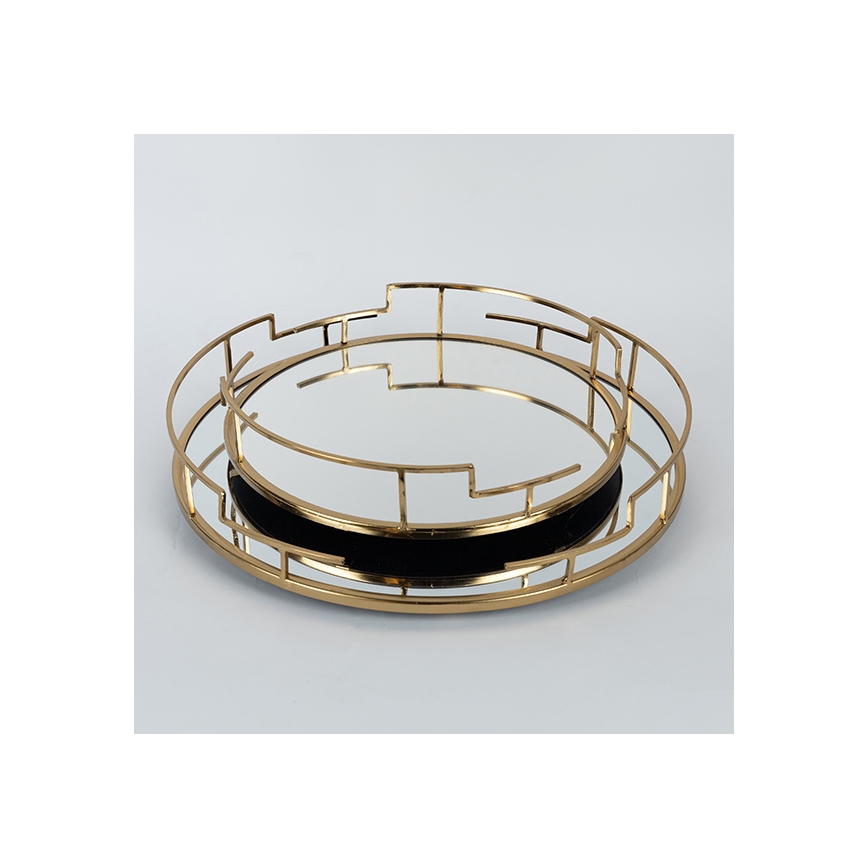 LOT 2x Plateau décoratif d. 39/30,5 cm