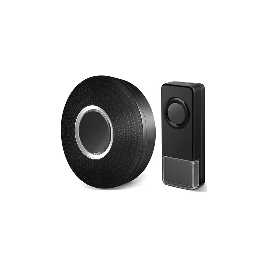 LOT 2x Sonnette sans fil 230V IP55 noire