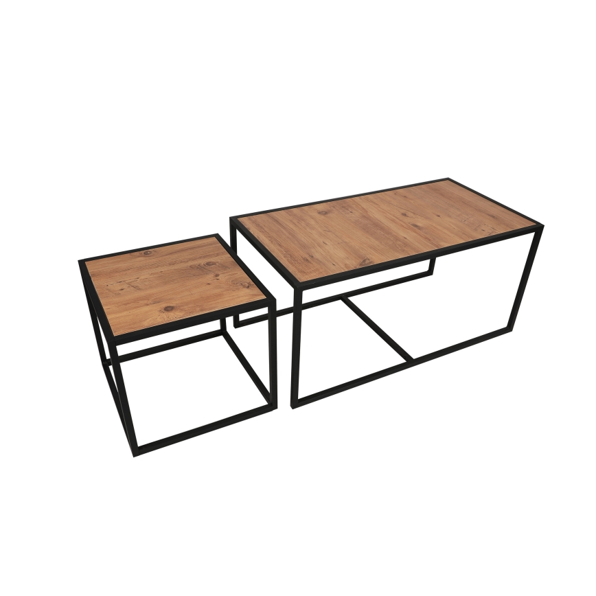 LOT 2x Table basse ATLANTIS marron/noir