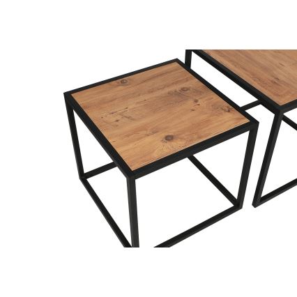 LOT 2x Table basse ATLANTIS marron/noir