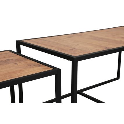 LOT 2x Table basse ATLANTIS marron/noir