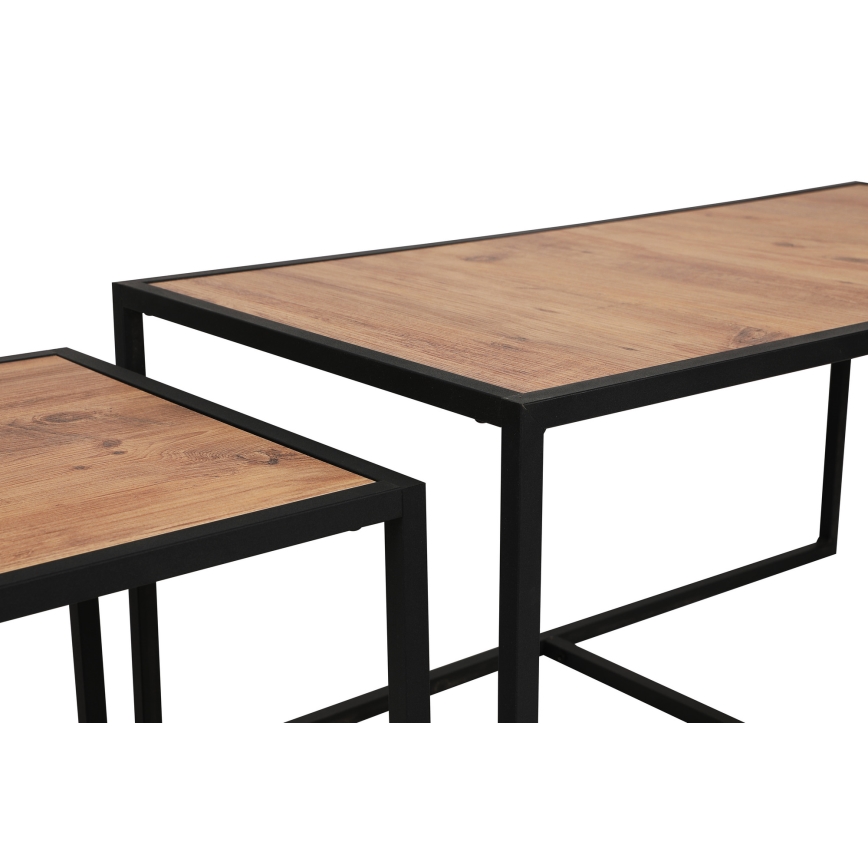 LOT 2x Table basse ATLANTIS marron/noir