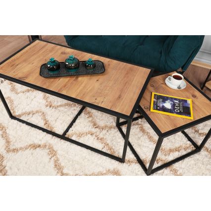 LOT 2x Table basse ATLANTIS marron/noir