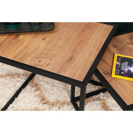 LOT 2x Table basse ATLANTIS marron/noir