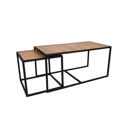 LOT 2x Table basse ATLANTIS marron/noir