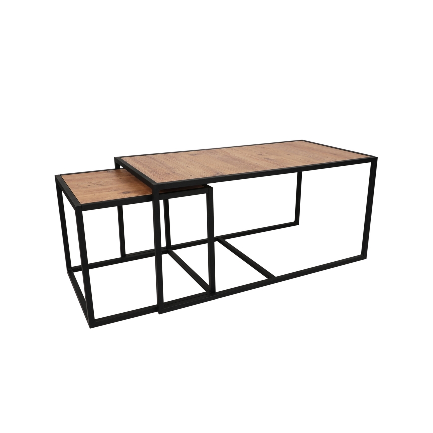 LOT 2x Table basse ATLANTIS marron/noir