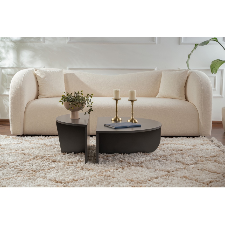 LOT 2x Table basse ORION anthracite