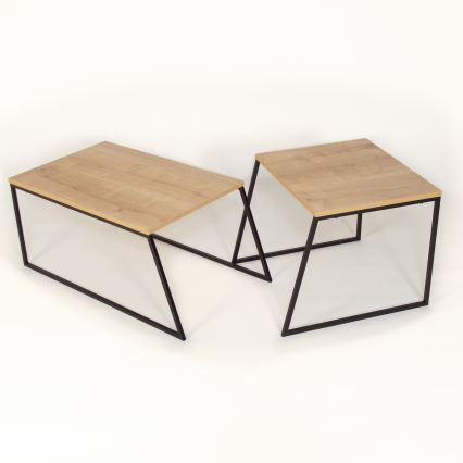 LOT 2x Table basse PAL beige/noir