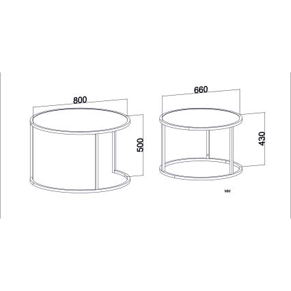 LOT 2x Table d