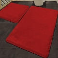 LOT 2x Tapis de salle de bains 60/100 cm rouge