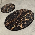 LOT 2x Tapis de salle de bains GOLDES 60/100 cm noir/doré