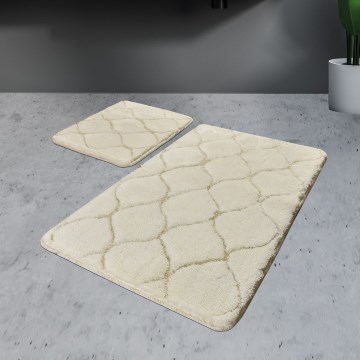 LOT 2x Tapis de salle de bains INFINITY 60/100 cm beige