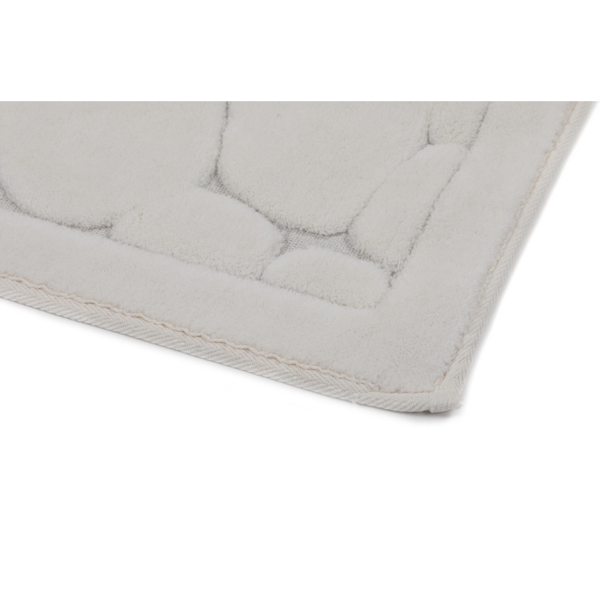 LOT 2x Tapis de salle de bains LINO 60/100 cm beige