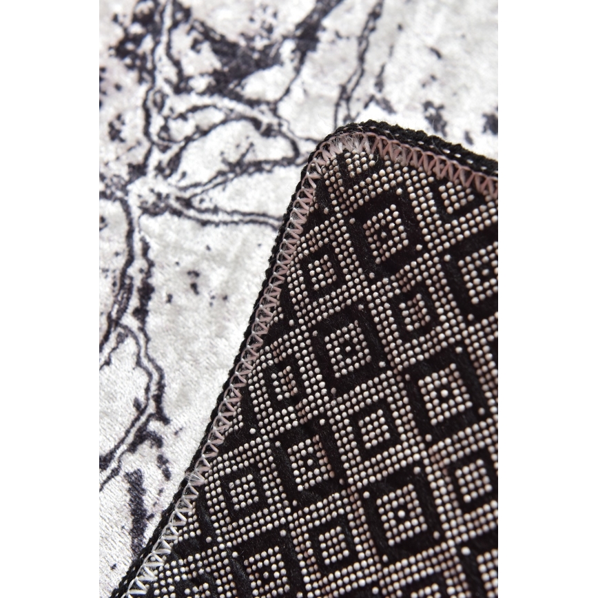 LOT 2x Tapis de salle de bains MARBLE 60/100 cm blanc/noir