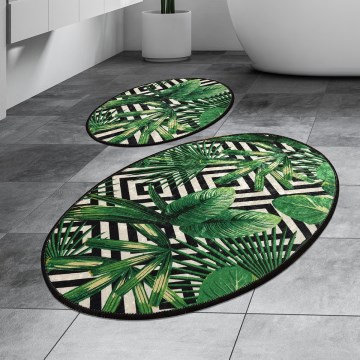 LOT 2x Tapis de salle de bains TROPIC 60/100 cm vert