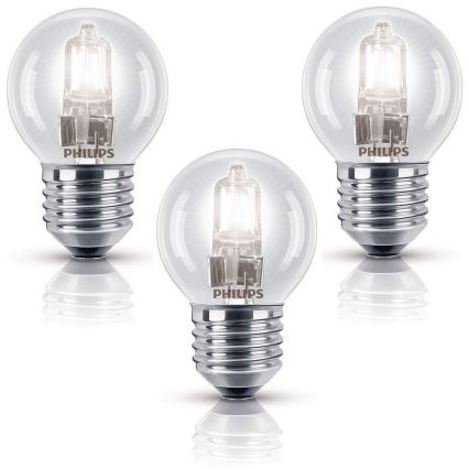 PACK 3x Ampoule halogène à intensité modulable Philips E14/18W/230V