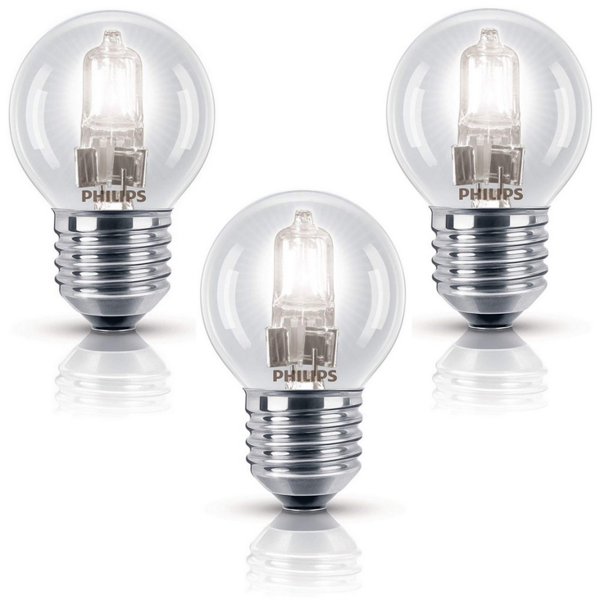 PACK 3x Ampoule halogène à intensité modulable Philips E14/18W/230V