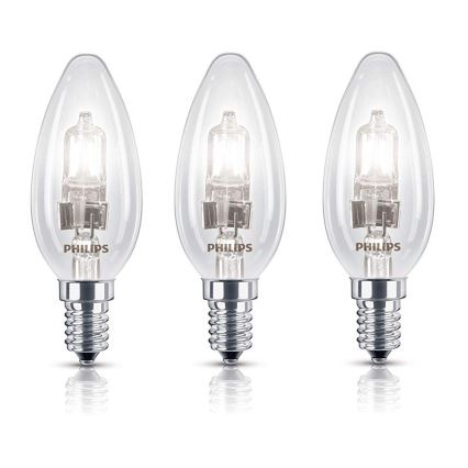 PACK 3x Ampoule halogène à intensité modulable Philips E14/28W/230V