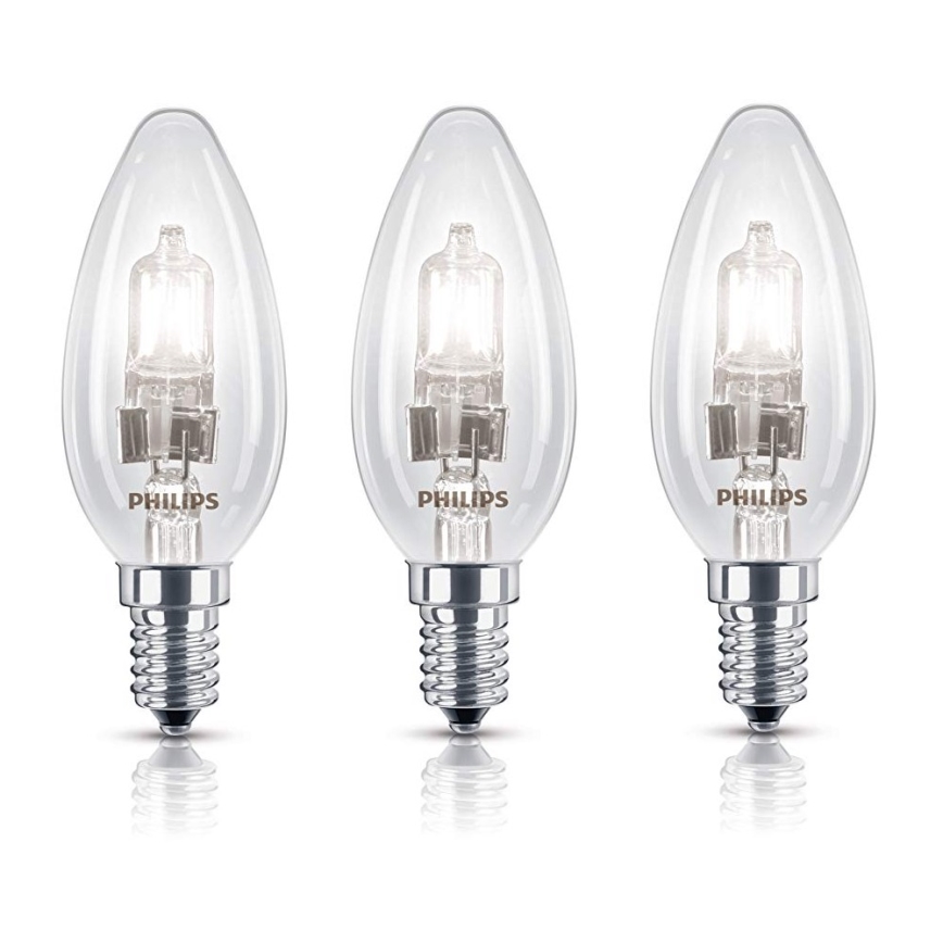 PACK 3x Ampoule halogène à intensité modulable Philips E14/28W/230V