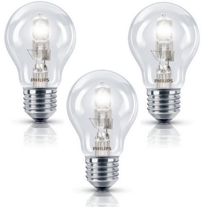 PACK 3x Ampoule halogène à intensité modulable Philips E27/28W/230V