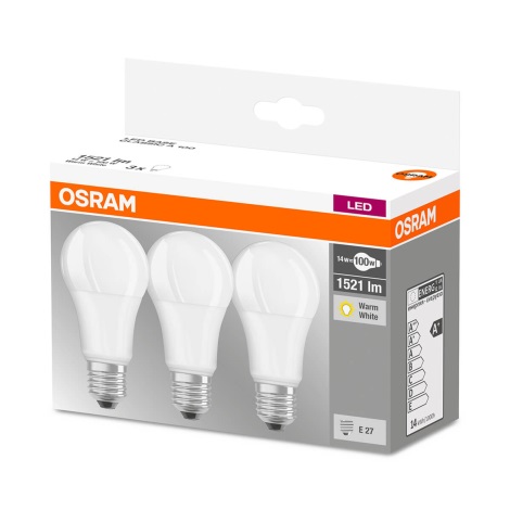 LOT 3x Ampoule LED A60 E27/13W/230V 2700K - Osram