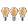 LOT 3x Ampoule LED CLASIC AMBER A60 E27/9W/230V 2200K - Brilagi