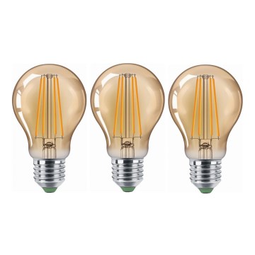LOT 3x Ampoule LED CLASIC AMBER A60 E27/9W/230V 2200K - Brilagi