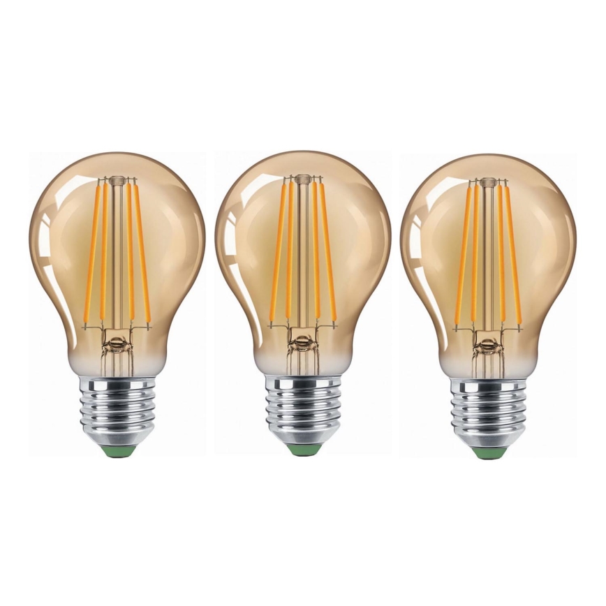 LOT 3x Ampoule LED CLASIC AMBER A60 E27/9W/230V 2200K - Brilagi