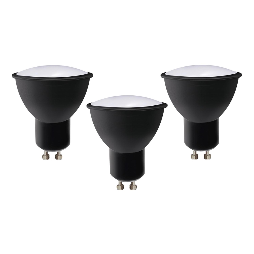 LOT 3x Ampoule LED ECOLINE GU10/6W/230V 4000K noir - Brilagi