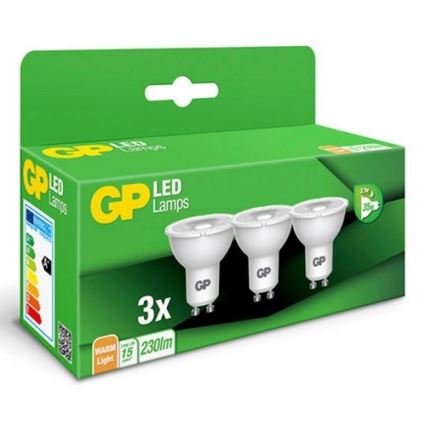 LOT 3x Ampoule LED GU10/3,1W/230V 2700K - GP