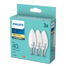 LOT 3x Ampoules LED Philips B35 E14/5W/230V 2700K
