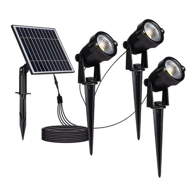 LOT 3x Lampe solaire extérieure 3xLED/1,2W/3,7V IP65 3000K 4000 mAh
