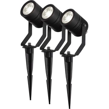 Lot 3x lampes d'extérieur LED RGBW dimmables SmartLife LED/3W/230V IP65 Wi-Fi Tuya noires