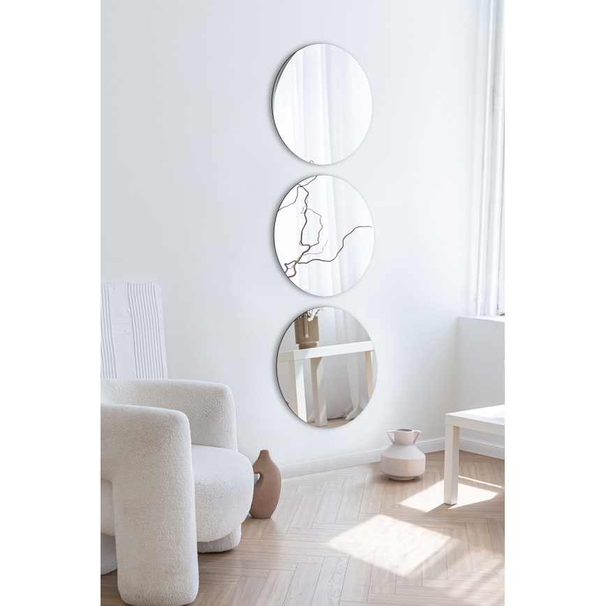 LOT 3x Miroir mural ROUND d. 30 cm