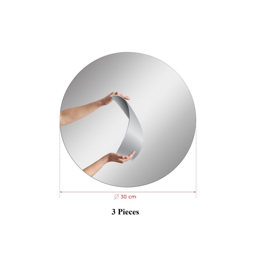 LOT 3x Miroir mural ROUND d. 30 cm