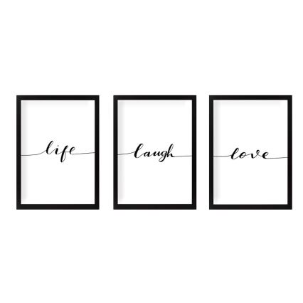 LOT 3x Photo dans un cadre photo 24x29 cm noir