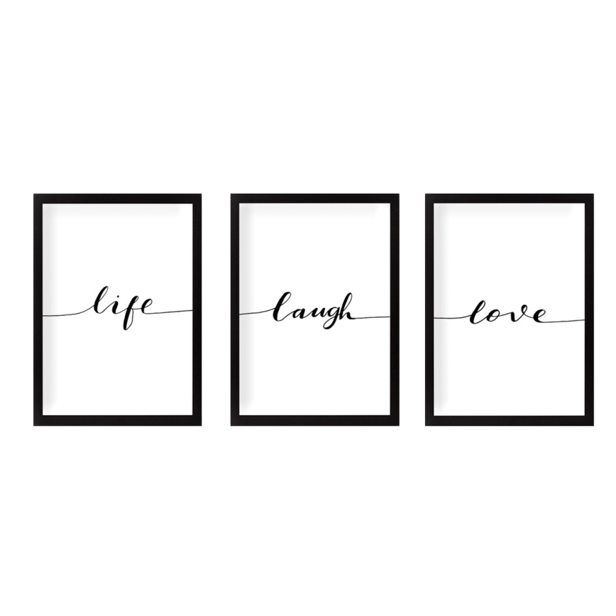 LOT 3x Photo dans un cadre photo 24x29 cm noir