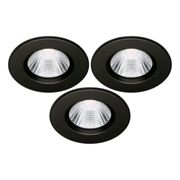 LOT 3x Spot encastrable de salle de bain LED/5,5W/230V 2700K IP65 noir