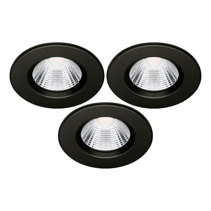 LOT 3x Spot encastrable de salle de bain LED/5,5W/230V 2700K IP65 noir