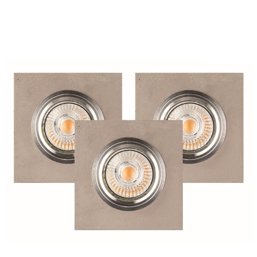 LOT 3x Spot encastrable LED VITAR 1xGU10/5W/230V CRI 90 béton