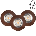 LOT 3x Spot encastrable LED VITAR 3xGU10/5W/230V hêtre - certifié FSC