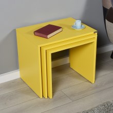 LOT 3x Table basse jaune