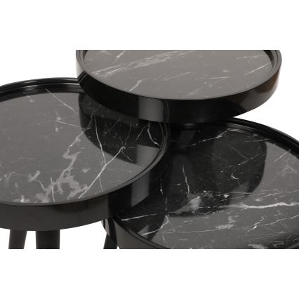 LOT 3x Table d'appoint CALL noir
