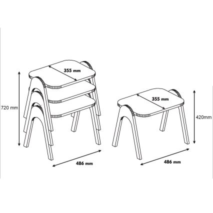 LOT 3x Table d