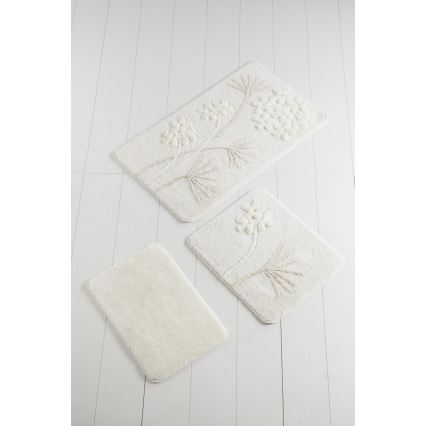 LOT 3x Tapis de salle de bains ORKIDE 60/60/100 cm beige